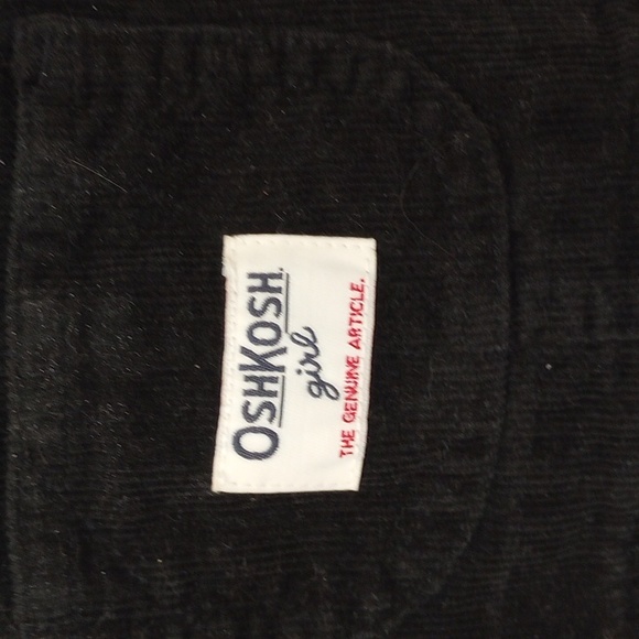 OSHKOSH GIRL'S BLACK CORDUROY OVERALL SIZE 12 Months - Picture 2 of 7
